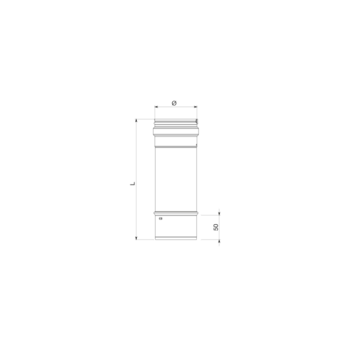 TUBO DRITTO 25 CM ACCIAIO INOX MONOPARETE PER STUFE INOXT250 legnagoferr