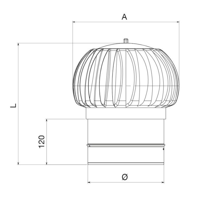 Terminale Eolico Acciaio Inox Apros CE12 2 legnagoferr