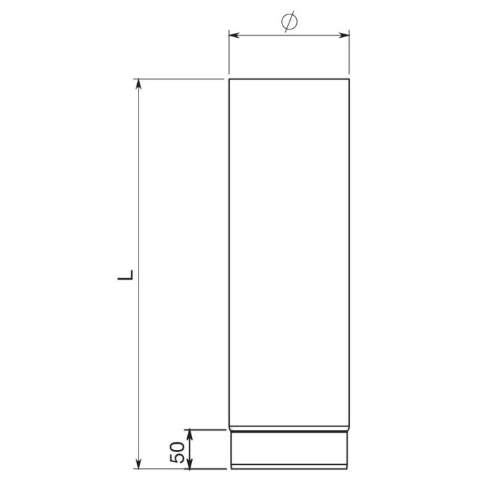 Tubo 50 cm Acciaio Nero Pesante Stufe Legna Apros T500 2 legnagoferr