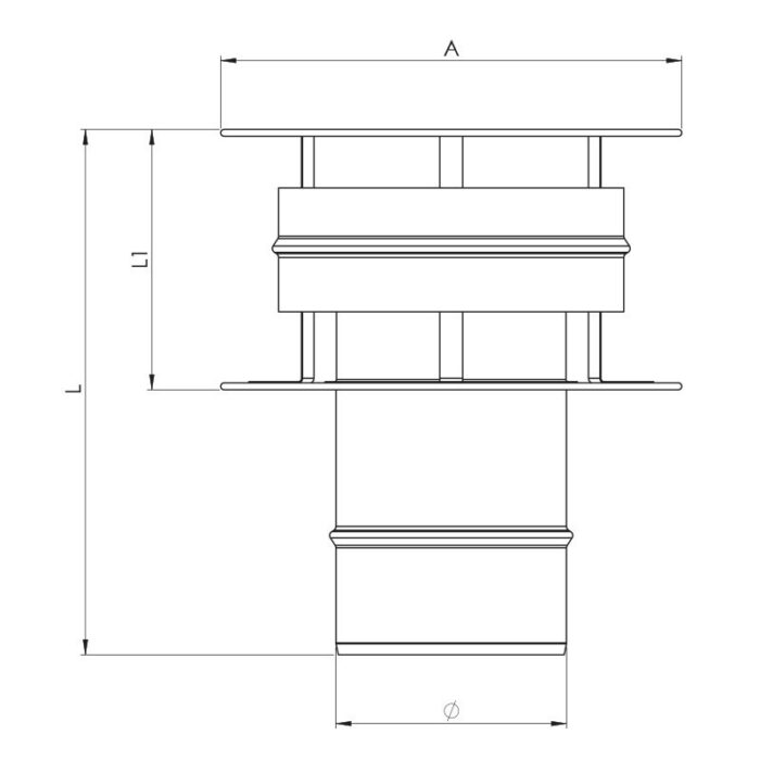 Terminale Antivento Acciaio Inox Apros ANT2 2 legnagoferr