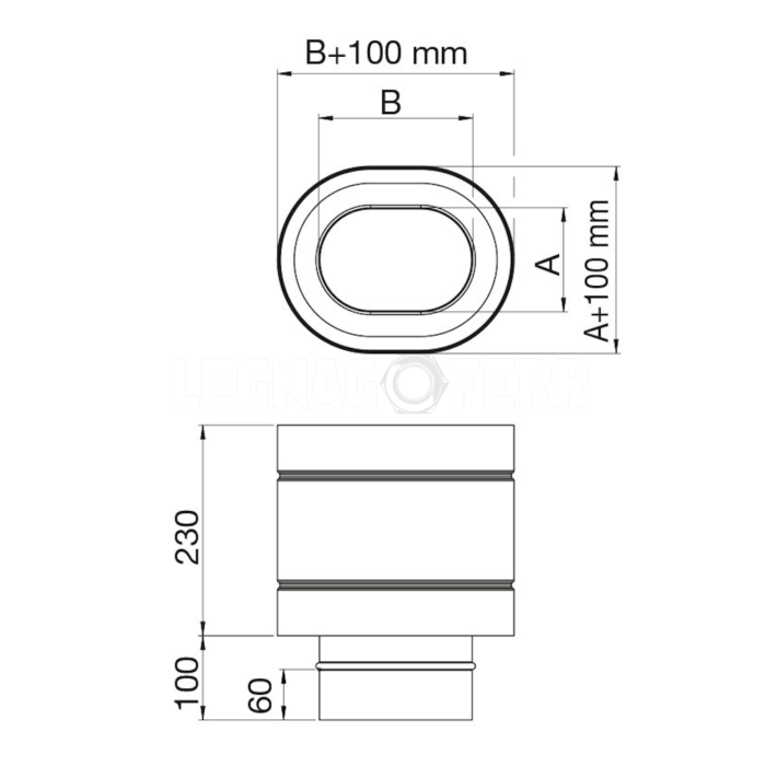 Terminale a Botte Ovale per Stufe a Legna Acciaio Inox Apros CAPE OVALE 2 legnagoferr