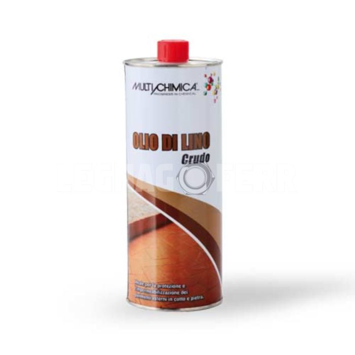 Multichimica 3660 Olio di Lino Crudo Prodotto Puro Vegetale 1 lt legnagoferr