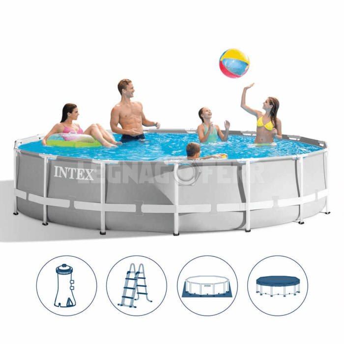 Piscina Intex 26724 Ex 26734 Fuori Terra Prism Frame Circolare 457x107cm legnagoferr 1