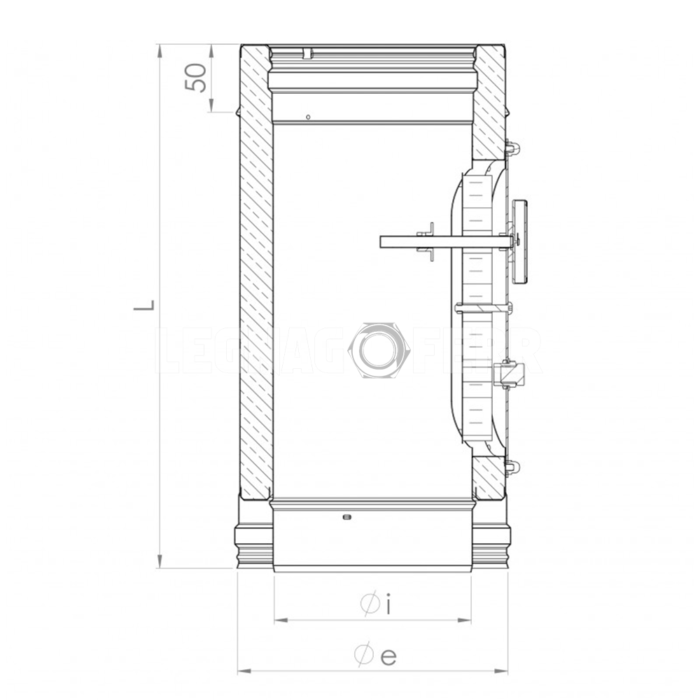 Modulo Controllo Fumi ed Ispezione Doppia Parete Acciaio Apros CF32 legnagoferr 1