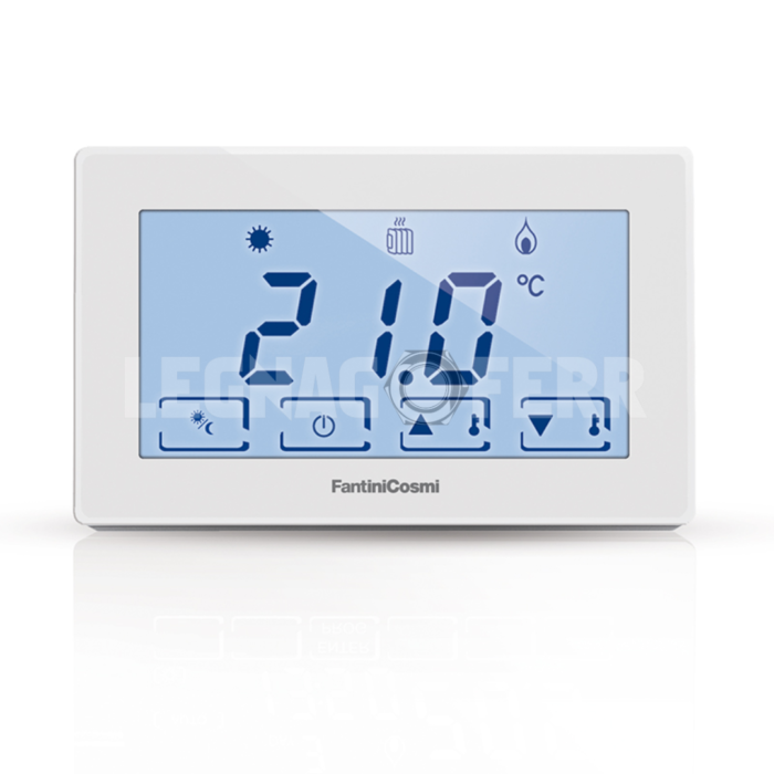 Fantini Cosmi CH120 Bianco Termostato ambiente a batterie, touchscreen legnagoferr