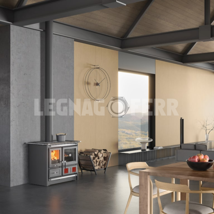 Nordica Extraflame Rosa L 5.0-Steel Cucina a Legna 9,5 kW legnagoferr02