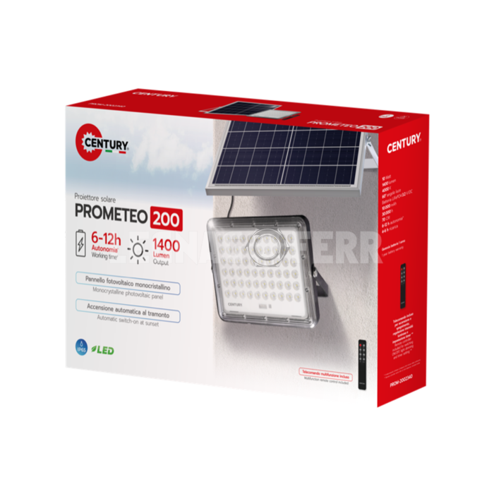 Century PROMETEO Proiettore LED Solare 1400 Lm legnagoferr 1