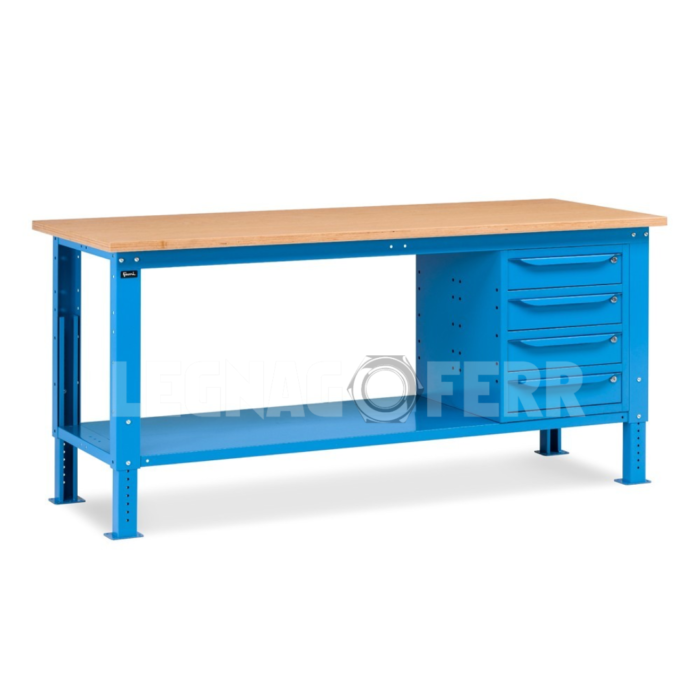 Fami WORK2003-WORK2004 Banco da Lavoro Work Up con 1 Armadio con 4 cassetti, L 200cm legnagoferr (1)