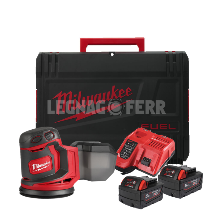 Milwaukee M18 BOS125-502B Levigatrice Rotoorbitale da 125 mm legnagoferr